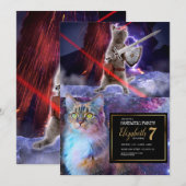 Kat met worstjes met ooglasers kaart (Voorkant / Achterkant)