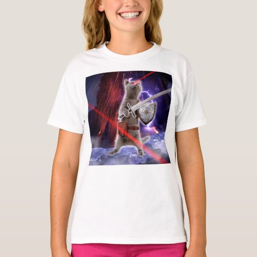 Kat met worstjes met ooglasers t-shirt (Voorkant)