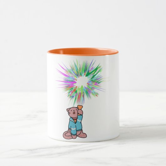 Kat met zaklamp mok (Midden)