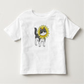 Kat met zonnebloem kinder shirts (Voorkant)