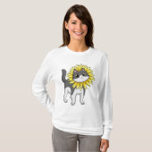 Kat met zonnebloem t-shirt (Voorkant volledig)