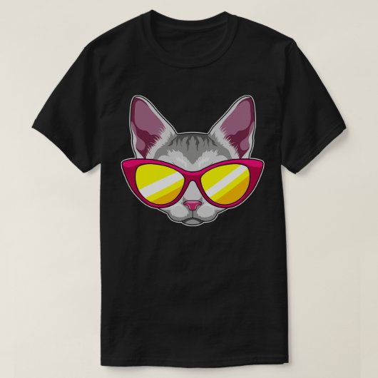 Kat met zonnebril 2 t-shirt (Design voorkant)
