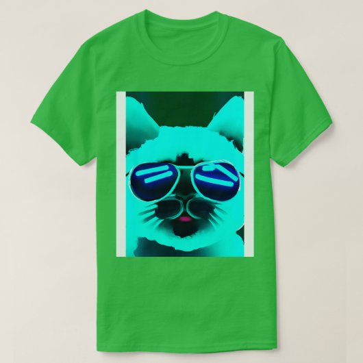 Kat met zonnebril 7 t-shirt (Design voorkant)