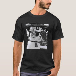 Kat met zonnebril bij de Senso-Ji boeddhistische t T-shirt