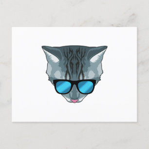 Kat met zonnebril briefkaart