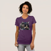 Kat met zonnebril en Pet Womenen T-Shirt (Voorkant volledig)