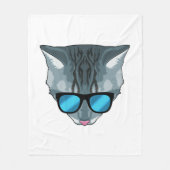 Kat met zonnebril fleece deken (Voorkant)