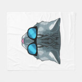 Kat met zonnebril fleece deken (Voorkant (Horizontaal))