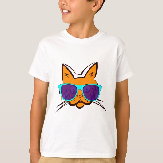 KAT met zonnebril grappige kinder T-shirts (Voorkant)