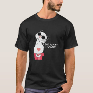Kat met zonnebril, ik doe wat ik wil. t-shirt