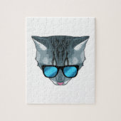 Kat met zonnebril legpuzzel (Verticaal)
