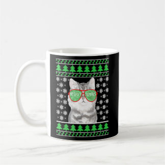 Kat met zonnebril, lomp kerst, grappig C Koffiemok