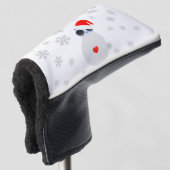 Kat met zonnebril met Kerstmannenhoed Golfheadcover (3/4 voorkant)