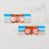 Kat met zonnebril op het strand mini visitekaartje (Voorkant / Achterkant)