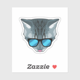 Kat met zonnebril sticker