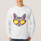 Kat met zonnebril t-shirt (Voorkant)