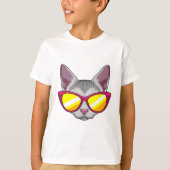 Kat met zonnebril t-shirt (Voorkant)