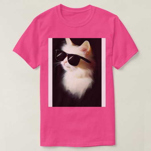 Kat met zonnebril t-shirt (Design voorkant)