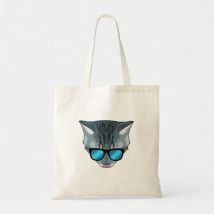 Kat met zonnebril tote bag
