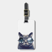 Kat met zonnebrillen bagagelabel (Voorkant verticaal)