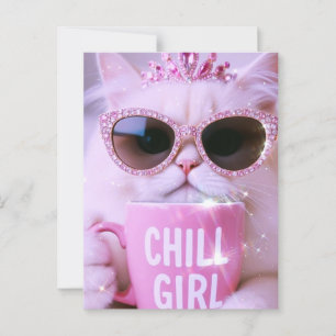 Kat met zonnebrillen briefkaart