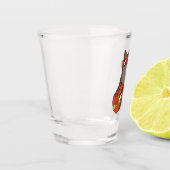 Kat met zonnebrillen die gitaar spelen shot glas (Links)