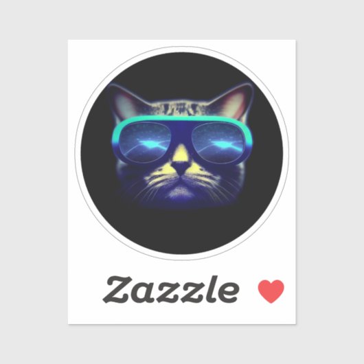 Kat met zonnebrillen Sticker (Vel)