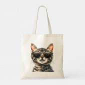 Kat met zonnebrillen tote bag (Achterkant)
