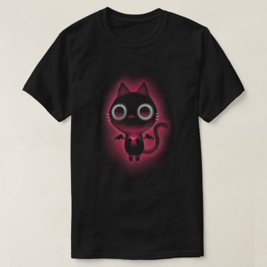 Kat met zwarte kattenstoot t-shirt (Design voorkant)