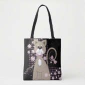 kat met zwarte stropdas tote bag (Voorkant)