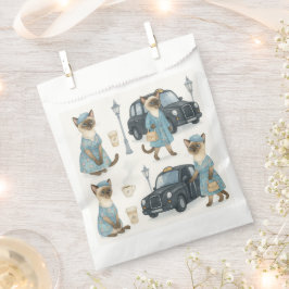 Kat met zwarte taxi in Londen Engeland Bedankzakje