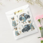 Kat met zwarte taxi in Londen Engeland Bedankzakje (Gezegeld)