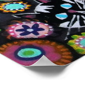 Kat Mexicaanse dag van de dode schilderij Poster (Hoek)