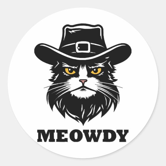 Kat Miauw Hoezit Grappige Kat Ronde Sticker (Voorkant)