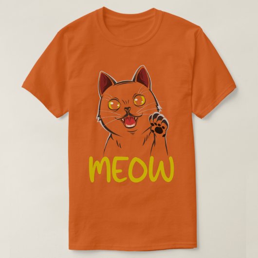 Kat Miauw schattig kat T-shirt (Design voorkant)