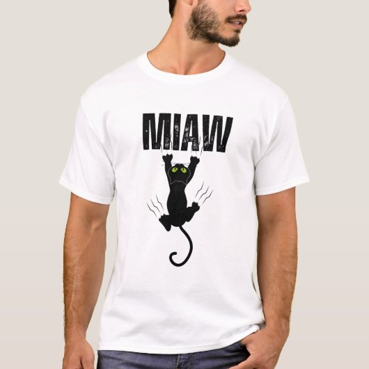 Kat  miauw t-shirt (Voorkant)
