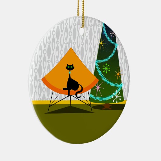 Kat - Mid Century Modern Keramisch Ornament (Rechts)