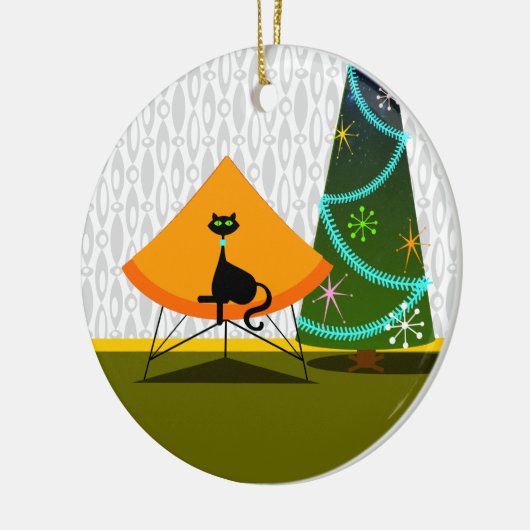 Kat - Mid Century Modern Keramisch Ornament (Links)