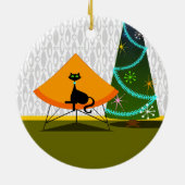 Kat - Mid Century Modern Keramisch Ornament (Achterkant)