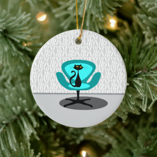 Kat - Mid Century Modern Keramisch Ornament