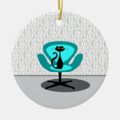 Kat - Mid Century Modern Keramisch Ornament (Voorkant)