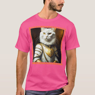 Kat Middeleeuws Portret Renaissance olieverfschild T-shirt