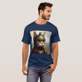 Kat middeleeuwse ridder t-shirt (Voorkant volledig)