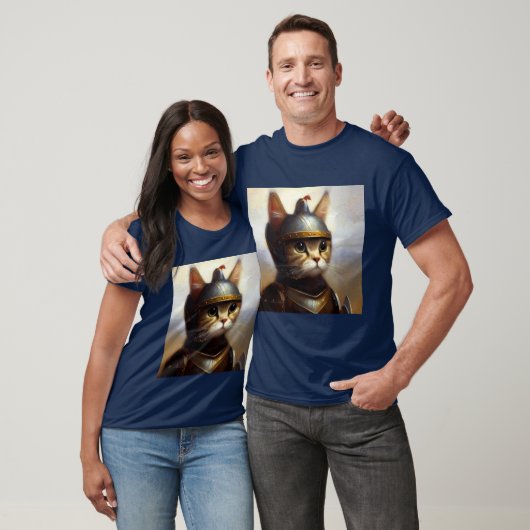 Kat middeleeuwse ridder t-shirt (Unisex)