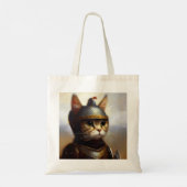 Kat middeleeuwse ridder tote bag (Achterkant)