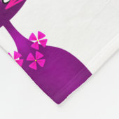 Kat midden eeuw schattig girly paarse roze wit fleece deken (Hoek)