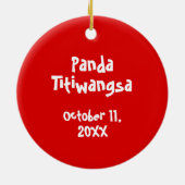 Kat Mijn eerste kerstfoto Rood en Groen Pet Keramisch Ornament (Achterkant)