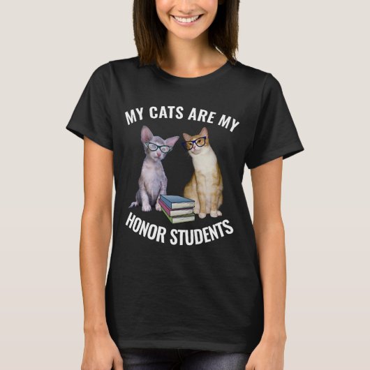 KAT - MIJN KATTEN ZIJN MIJN HONGERSTUDENTEN T-SHIR T-SHIRT (Voorkant)