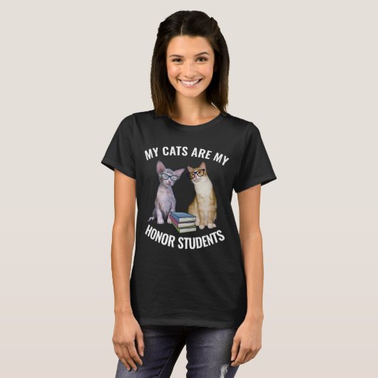 KAT - MIJN KATTEN ZIJN MIJN HONGERSTUDENTEN T-SHIR T-SHIRT (Voorkant volledig)