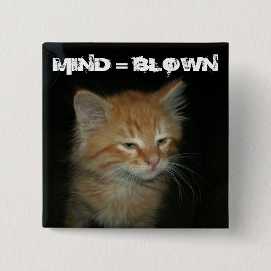 Kat "MIND = BLOWN"-Button Vierkante Button 5,1 Cm (Voorkant)